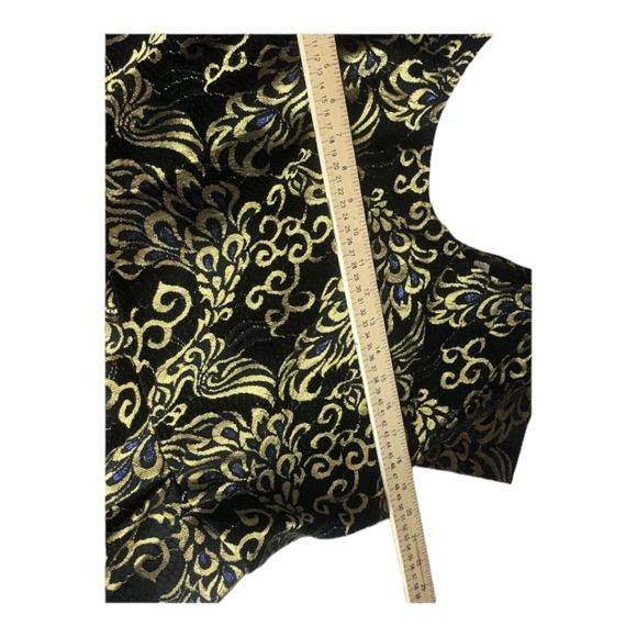 Unbranded Womens Cap Sleeve Midi Lace Dress Gold Floral Pattern Lined Size XXL - Picture 8 of 9